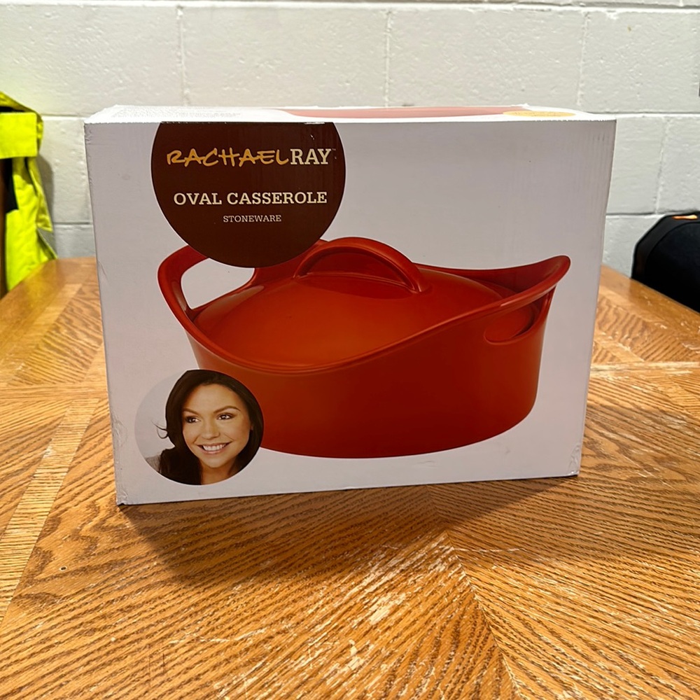 Never used Rachel Ray oval casserole stoneware